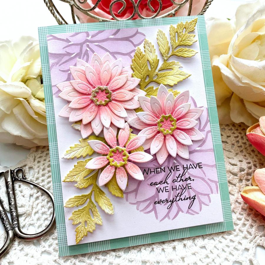 Dahlias Stamp Set + Stencil