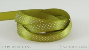 Simply Chartreuse 3/8" Bitty Dot Satin Ribbon (5 yards)