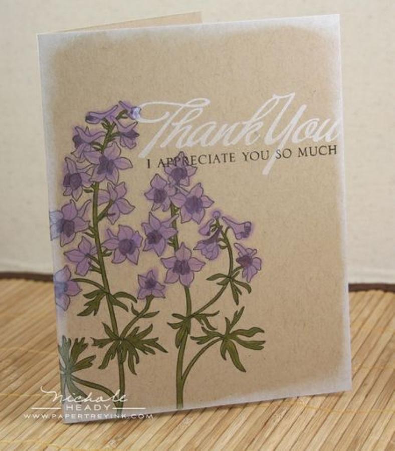 Papertrey Ink - Year of Flowers: Larkspurs Die