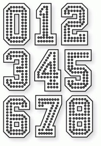 Papertrey Ink - Letterman Stitched Number Mats Die