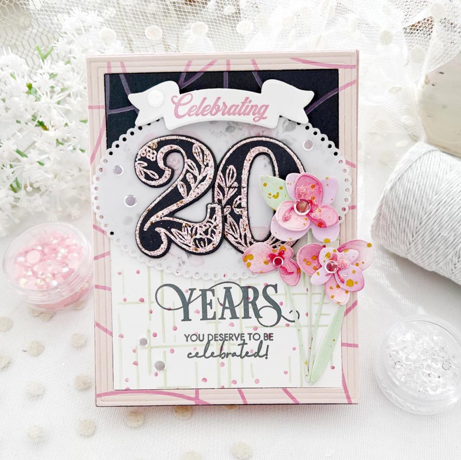 Fancy Floral Numbers Die