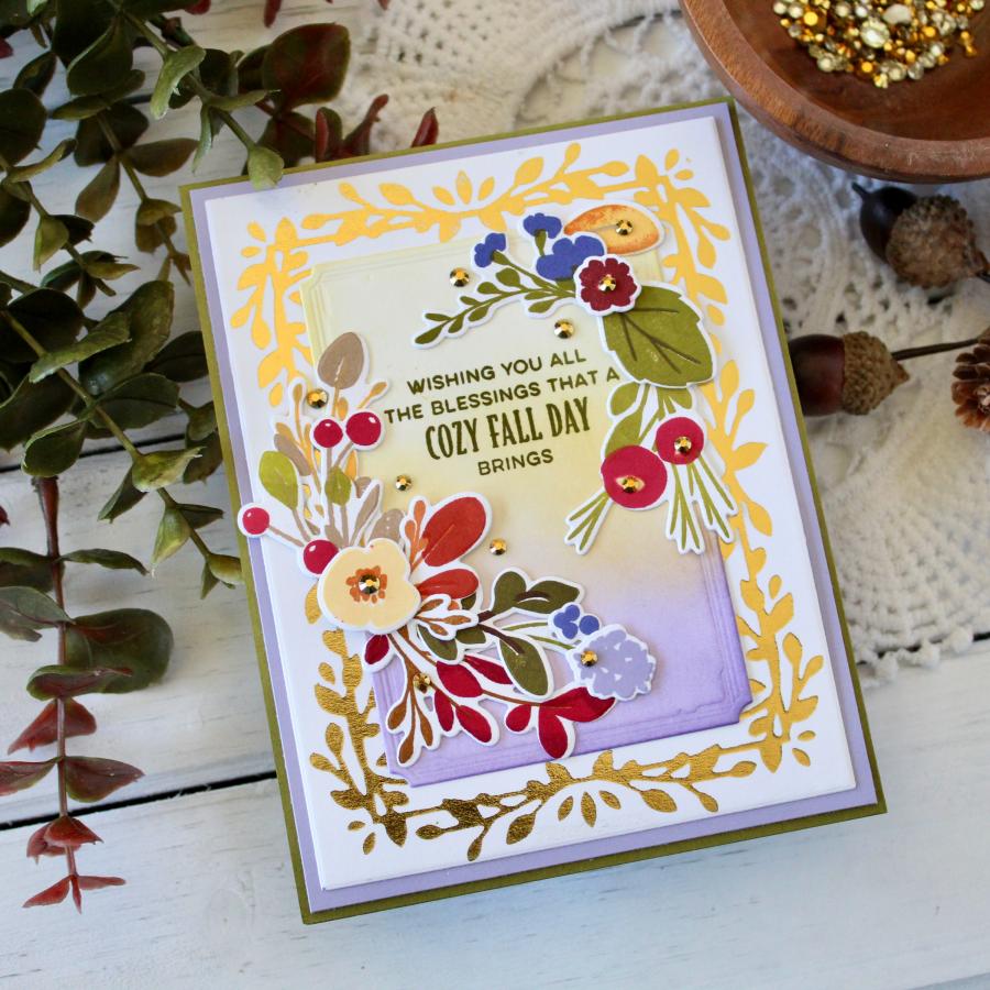 Exquisite Leaf Frame Hot Foil Plate