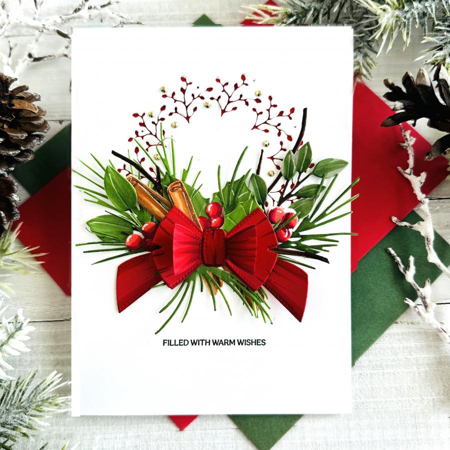 Christmas Laurel Hot Foil Plate