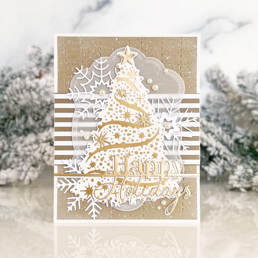 Sparkling Tree Hot Foil Plate + Coordinating Die