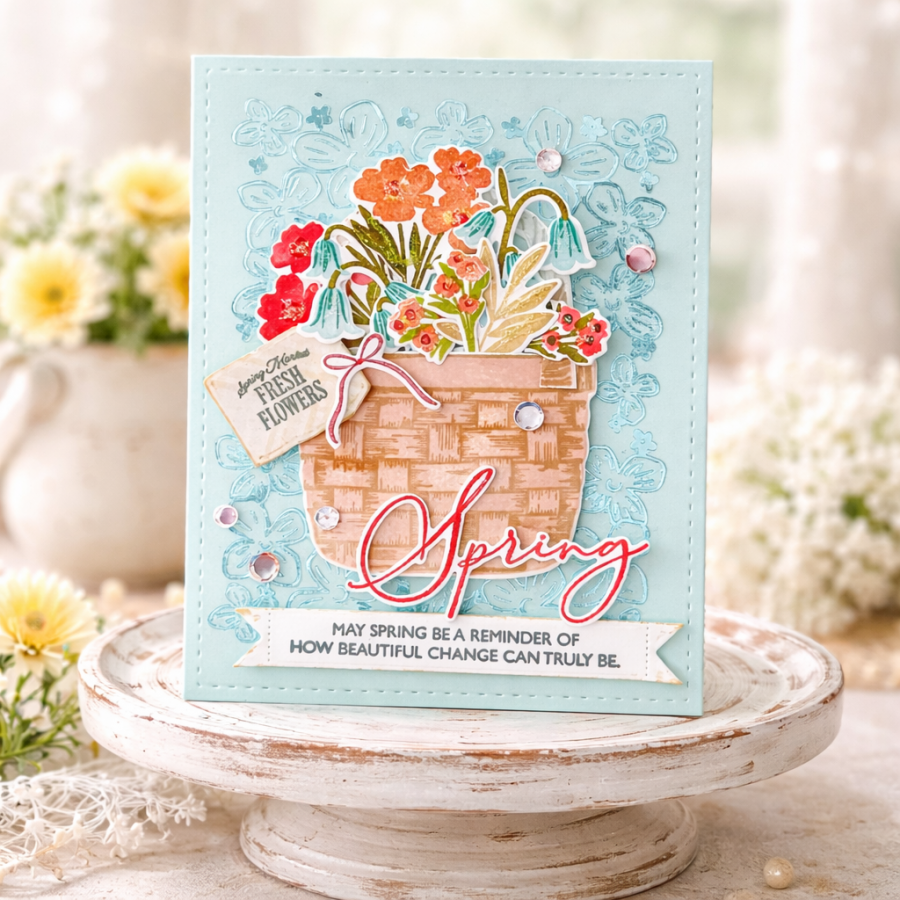 Framed in Flowers Hot Foil Plate